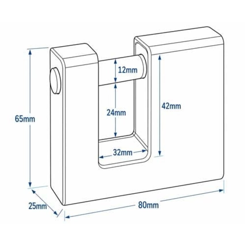 Spare key for keyed-alike block lock 80 mm