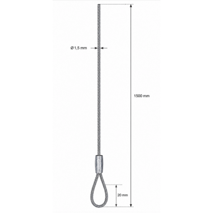 Op maat gemaakte staalkabel met oog