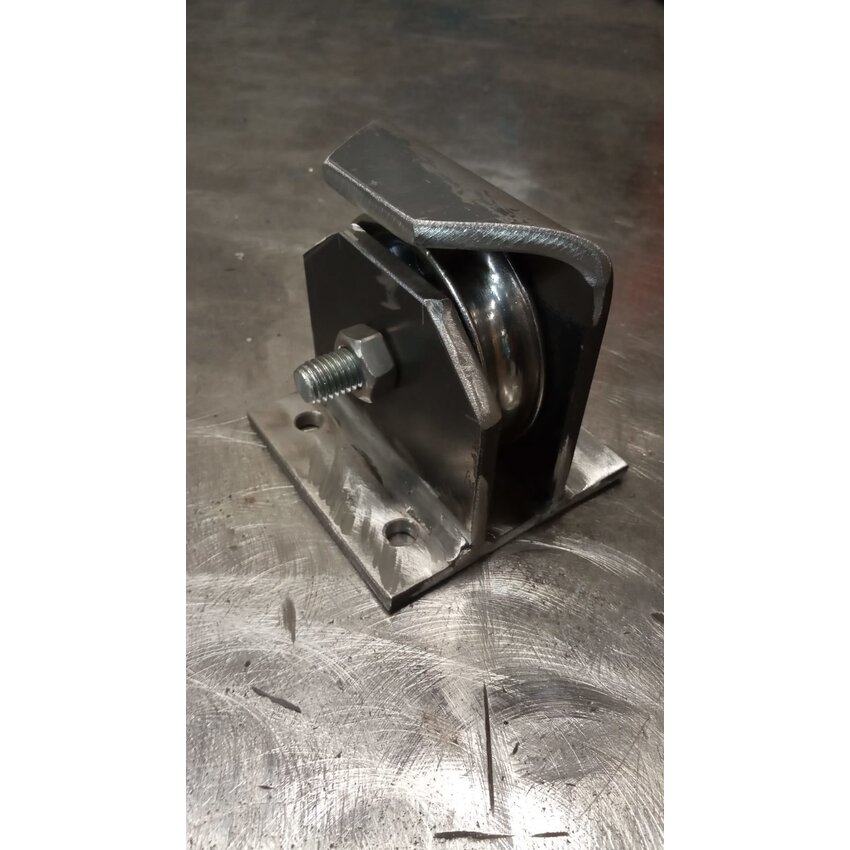 RVS Katrolschijf 140mm met Messing Bus voor Touw en Staalkabel A4