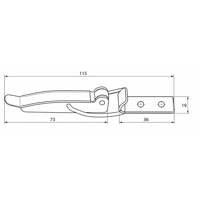 Stainless Steel 304 Toggle Latch 73x19 mm with Straight Catch - 1 Piece