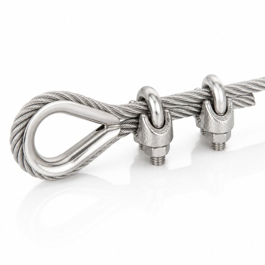 Wire Rope Clips Stainless 4mm with nuts