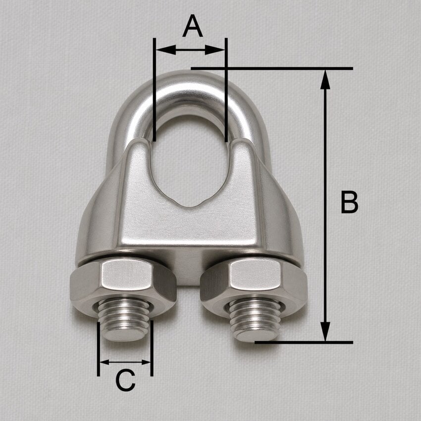 Drahtseilklem AISI 316  Edelstahl Niro rostfrei 3mm Mit  zwei Muttern