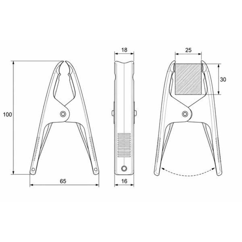 Galvanised Spring Clamp 100 mm – 25 mm Jaw Opening