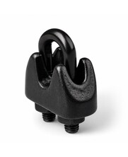 Schwarze Drahtseilklem Edelstahl Niro rostfrei 3mm Mit Muttern