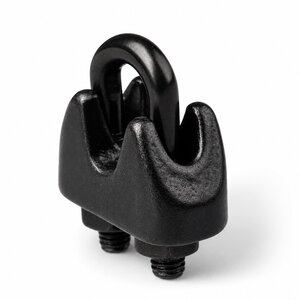 Blackline Staaldraadklem RVS 3mm met moeren Zwart