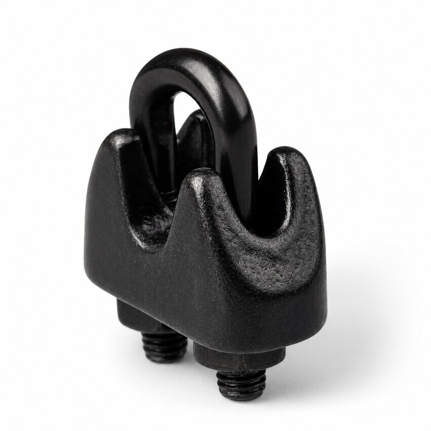 Schwarze Drahtseilklem Edelstahl Niro rostfrei 3mm Mit Muttern