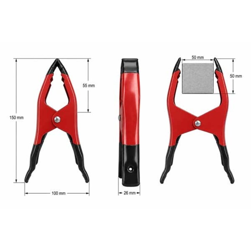 Klemmzwingen Leimklemme Federzwinge  15cm Rot