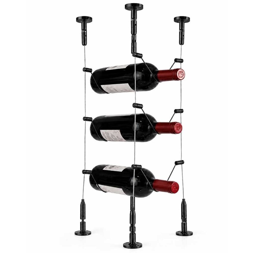 Stahldrahtseil Weinlagersystem Schwarz