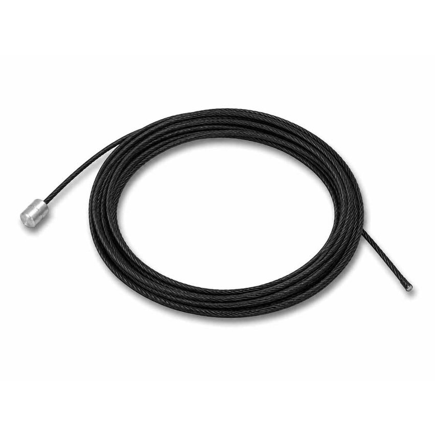 Zwarte Staalkabel met eindstop 1.2mm dik en 5 meter lang