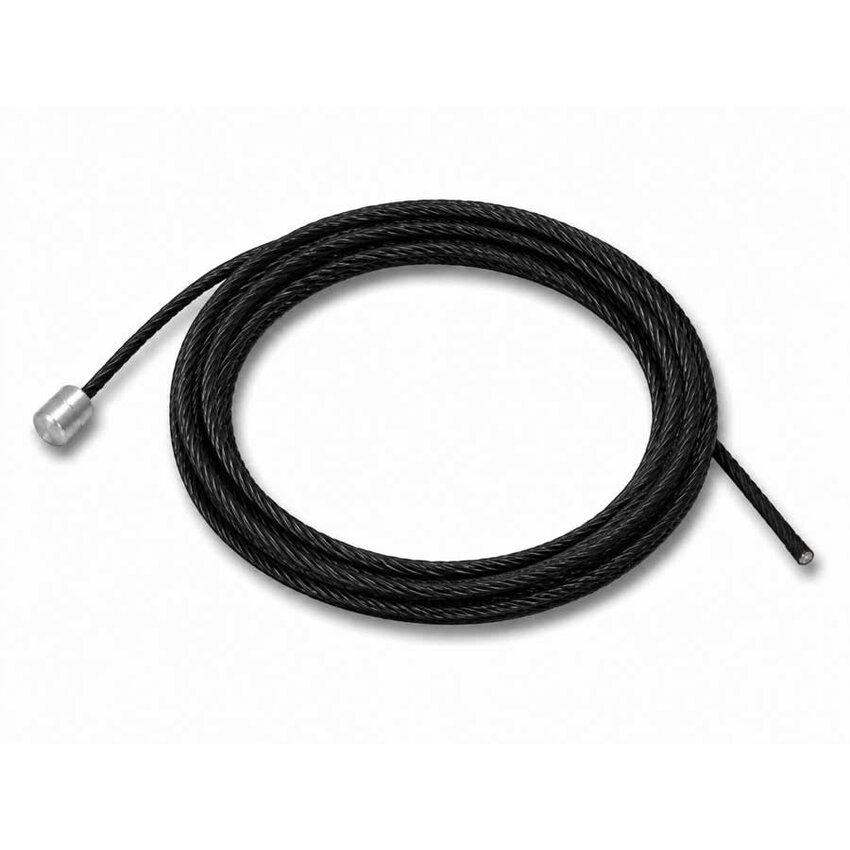 Schwarzes Stahlseil 2,5 mm mit Endstop – 1, 2 oder 3 m – sofort einsatzbereit