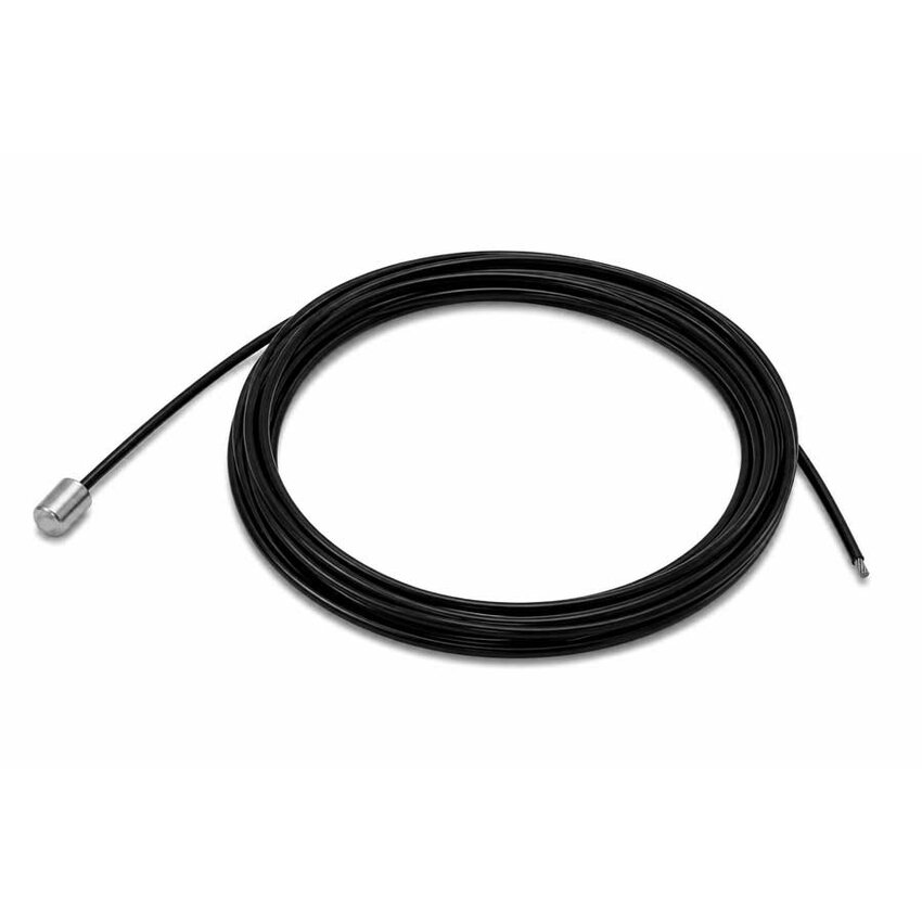 Schwarzes Stahlseil 1,2 mm x 5 m mit Endstopper – Nylonmantel