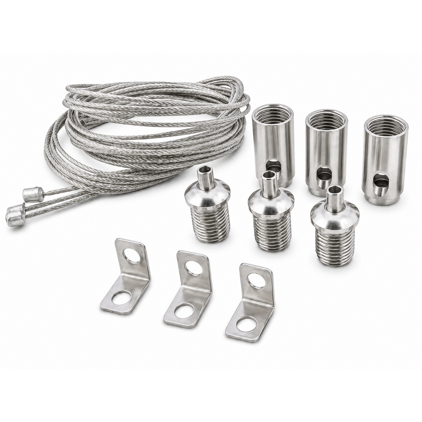Have custom steel cable made | With end eyes, terminals & crimps Technx