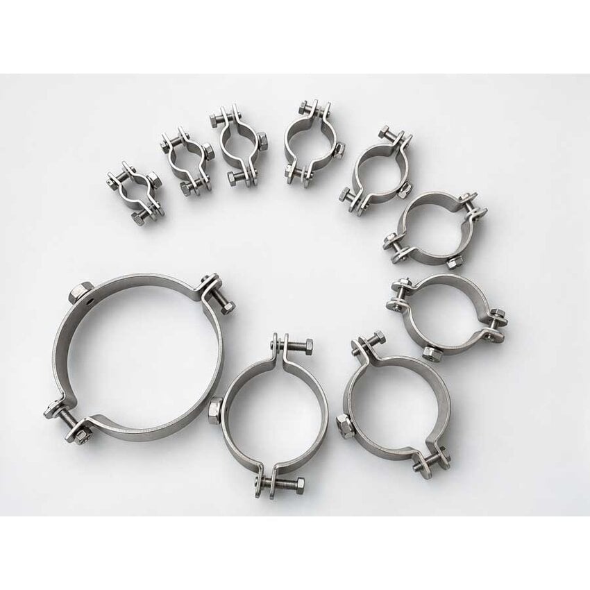 RVS buisklem 16–24 mm met draadmoer M8