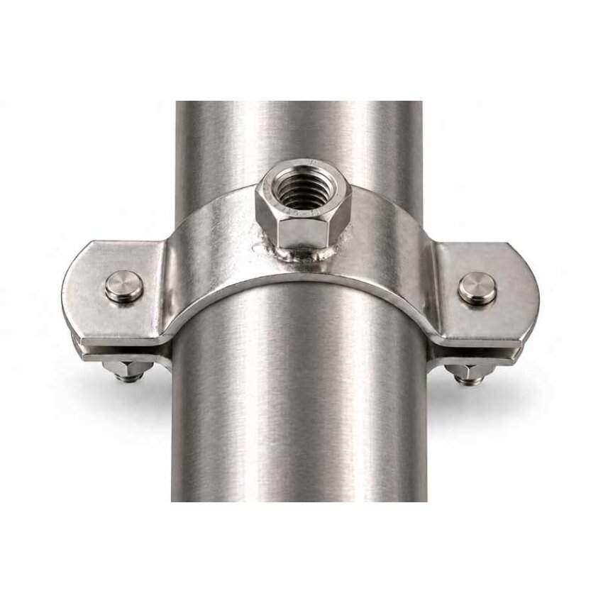Edelstahl Rohrschelle 16–24 mm mit Gewindemutter  M8