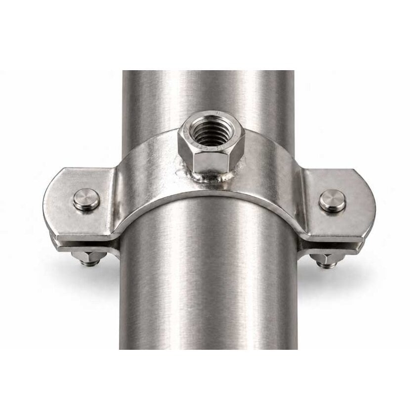 Stainless Steel Pipe Clamp 16–24 mm with Threaded Nut   M8
