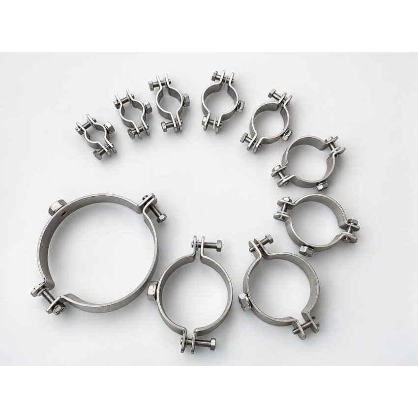 RVS buisklem 45-52 mm met draadmoer M8