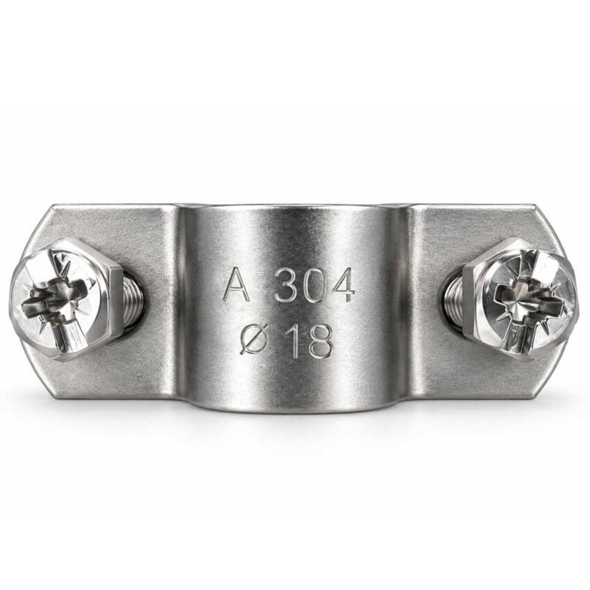 RVS buisklem 110-116 mm met draadmoer M10