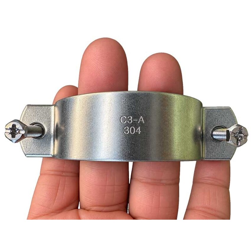 Stainless Steel Pipe Clamp 84-90 mm with Threaded Nut M10