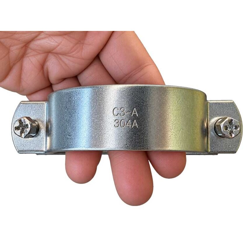 Stainless Steel Pipe Clamp 110-116 mm with Threaded Nut M10