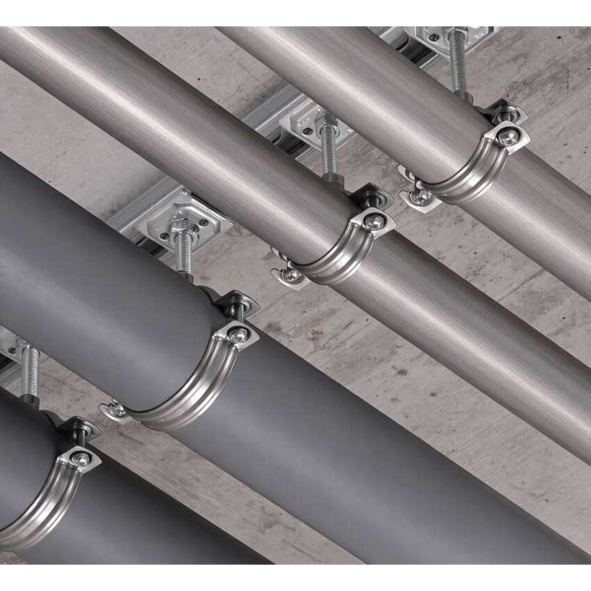 RVS buisklem 25-31 mm met draadmoer M8