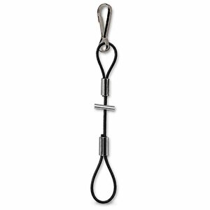 Schwarzes Stahlseil 30 cm mit Simplexhaken