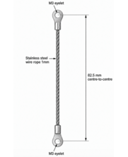 Beidseitiges Stahlkabel mit Kabelöse für m3 - 120mm