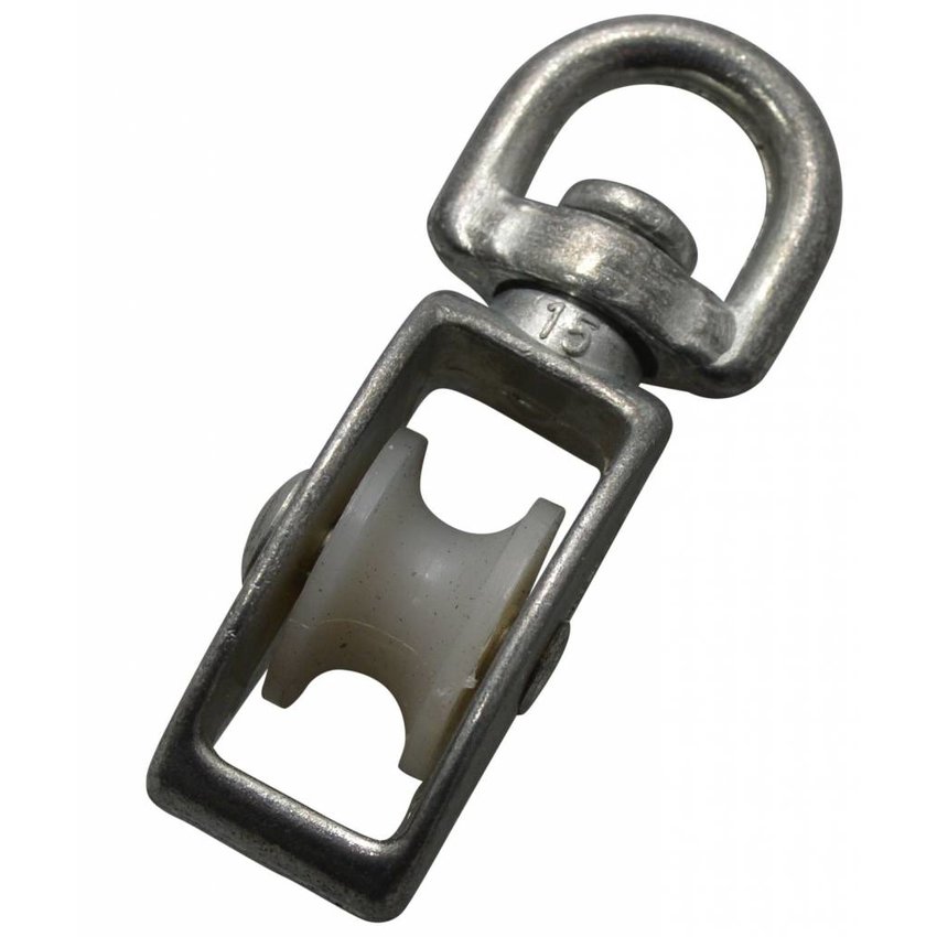 drehbar Blockseilrolle 15mm Wirbel