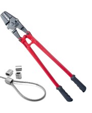 Cable clamp pliers for ferrules suitable for steel cables from 2 to 5 mm.