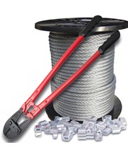 Wire Rope 6 mm 100 meter on coil with plier and clips