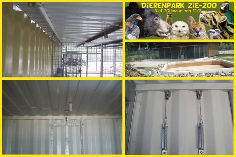 Hyena verblijven veilig met staalkabel