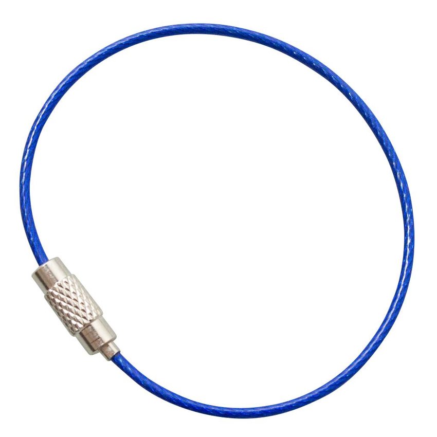 Steelwire 150 mm 'bracelet' steel wire key ring Blue