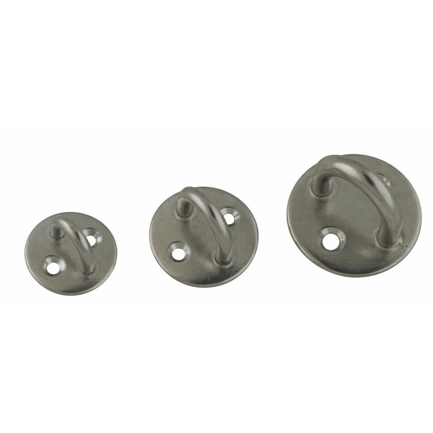 Stainless Steel Pad Eye Plate 40x6 mm AISI 316 – With 2 Countersunk Mounting Holes for Rope, Chain and Wire Rope