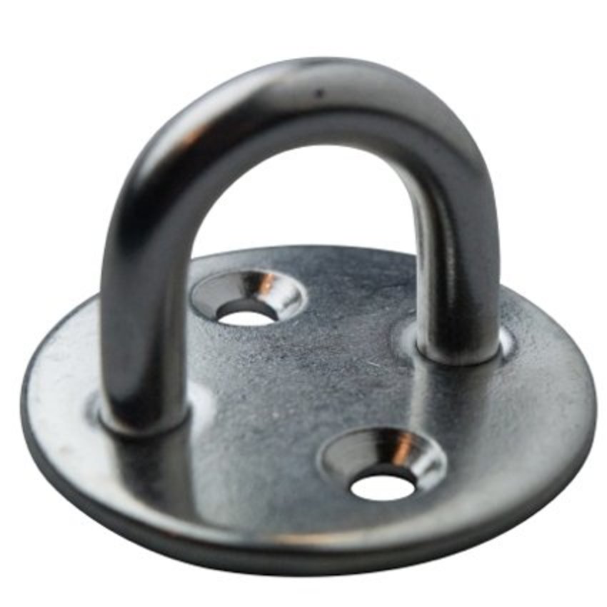 Stainless Steel Pad Eye Plate 40x6 mm AISI 316 – With 2 Countersunk Mounting Holes for Rope, Chain and Wire Rope