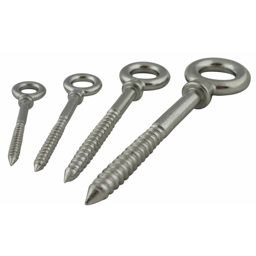 Stainless Screw-eyes 6x60 with wood thread