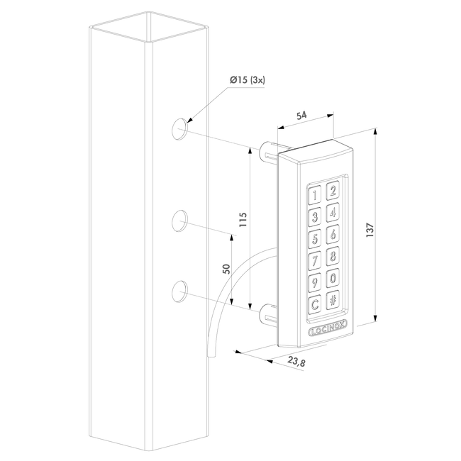 Slimstone X - Weerbestendige codeklavier met externe relais