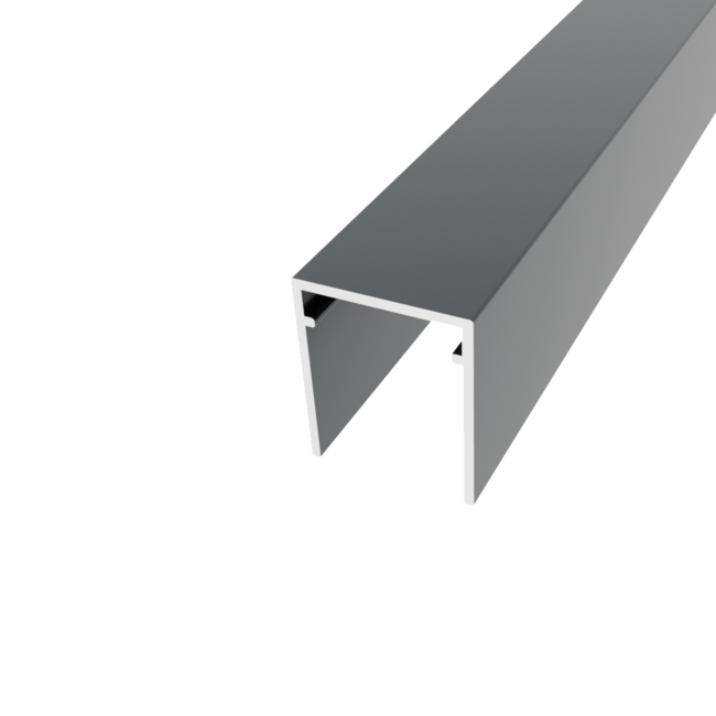 Alu U lijst start/stop 25 x 30 mm zonder connectoren