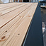 Dichte poort met houtvulling en stalen frame