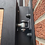 Dubbele houten poort met stalen frame