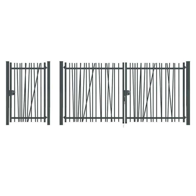 Dubbele spijlenpoort Mikado - Gecoat