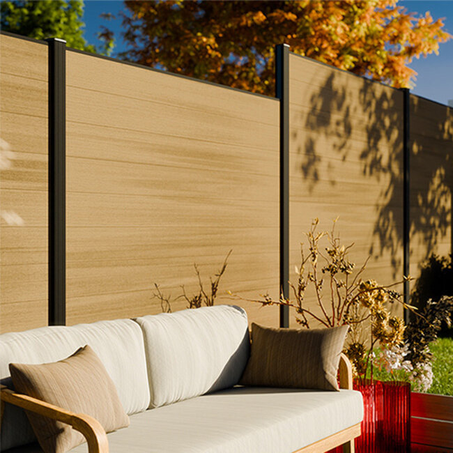 WPC scherm premium compleet (zonder palen) - horizontaal