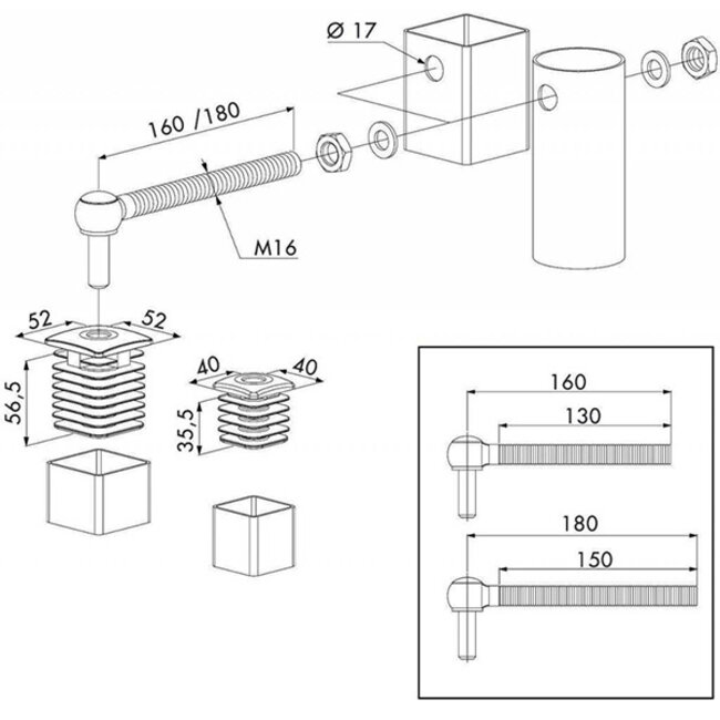 GBM16 | Scharnierset voor tuinpoorten