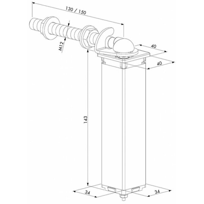 SWING40 | Veerscharnier voor tuinpoorten