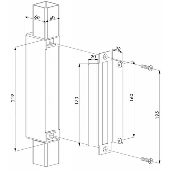 HWKB | Hybrid inlaskast en slotvanger voor H-METAL