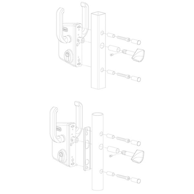 Poortslot voor schuifpoorten in opbouw