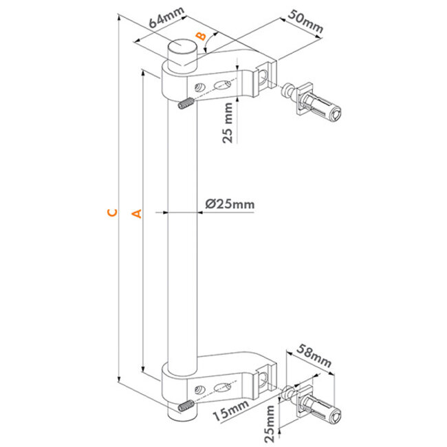 Vaste geadoniseerde aluminium deurgreep | BAR-A-300