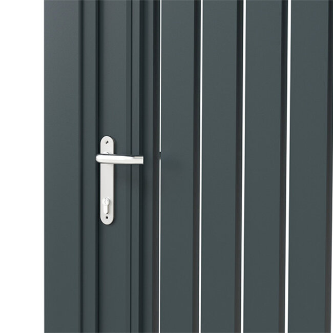 Dubbele aluminium poort met verticale lamellen