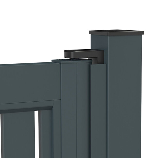 Dubbele aluminium poort met verticale lamellen