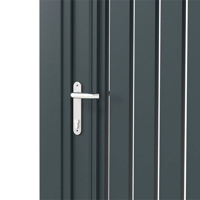 Aluminium poort met verticale lamellen