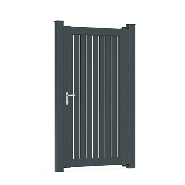 Aluminium poort met verticale lamellen