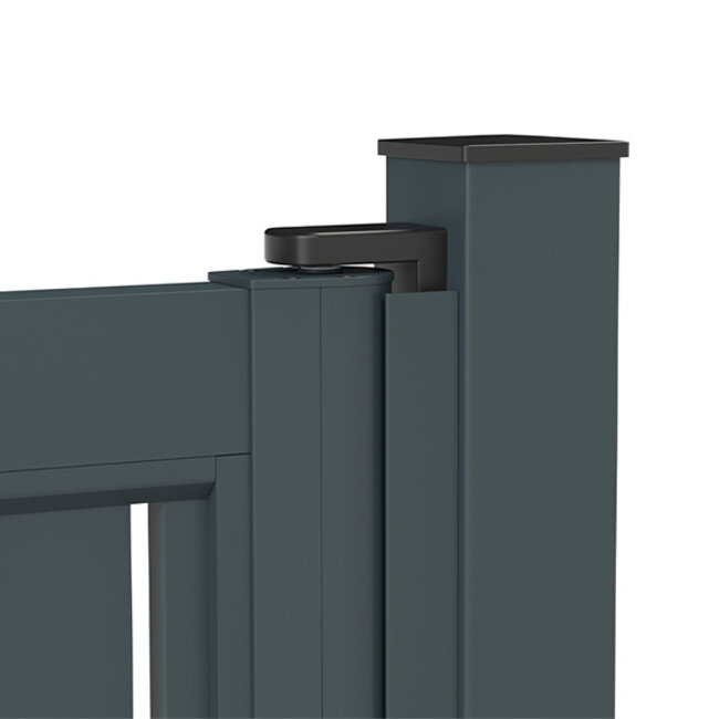 Aluminium poort met verticale lamellen